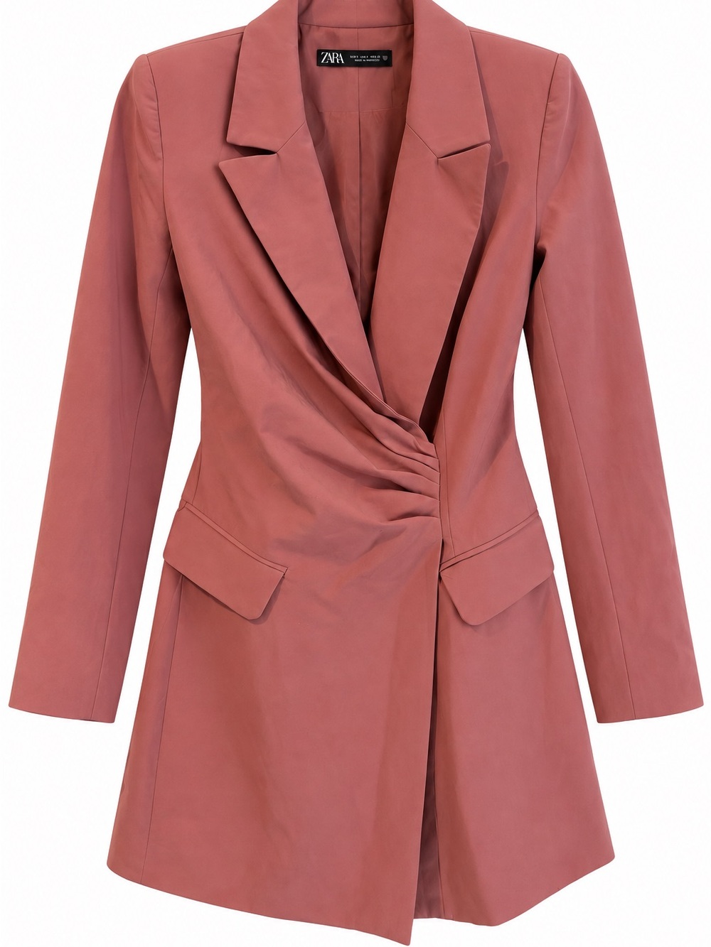 Zara Rosewood Draped Tailored Blazer Jacket
